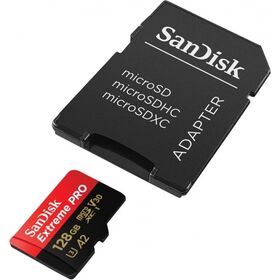 SanDisk Extreme Pro microSD 128GB+SD Adpt 200MB/s A2 V30 UHS-I U3 — 22€ Photo Emporiki