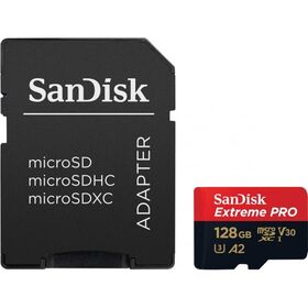 SanDisk Extreme Pro microSD 128GB+SD Adpt 200MB/s A2 V30 UHS-I U3 — 22€ Photo Emporiki
